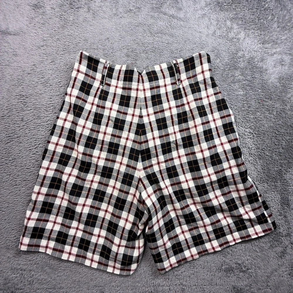The Limited Vintage Culotte Shorts Plaid Check Womens 14 Poly Rayon Blend Loose